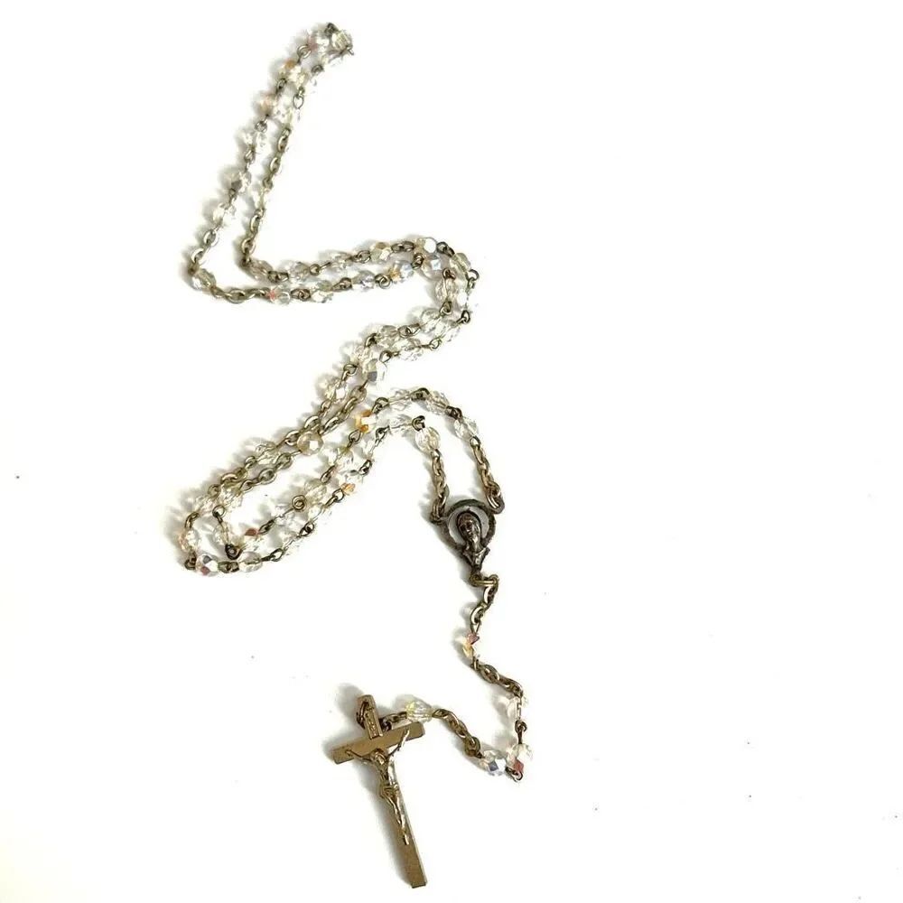 aurora borealis vintage beaded rosary